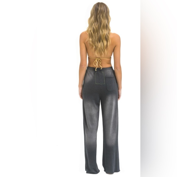 Aviator Nation Essential Wide leg pocket sweatpants-size small-faded smoke - Picture 4 of 9